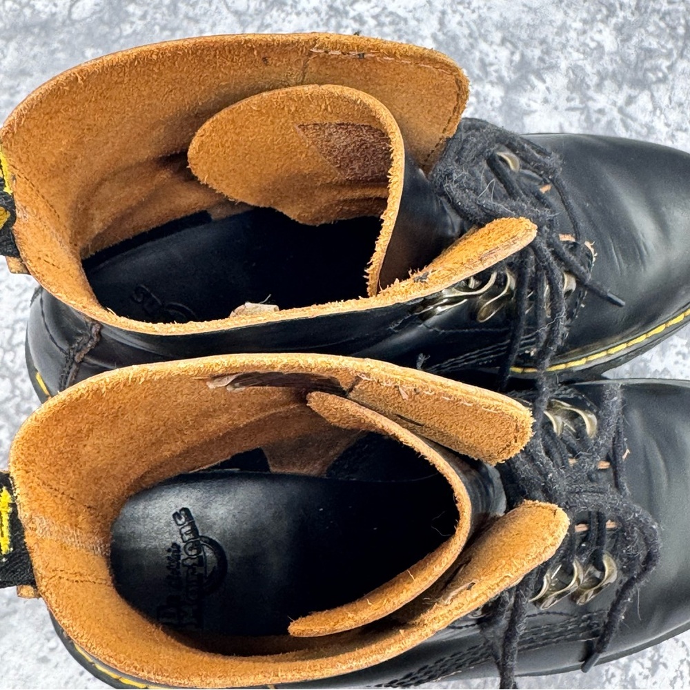 Dr. Martens Black Leather Platform Boots (Leona) - Picture 7 of 9
